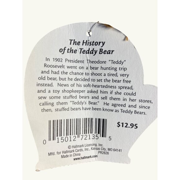 Hallmark Teddy Mittens Bear Plush Collectible 100th Anniversary Stuffed Toy 12" - Picture 5 of 11